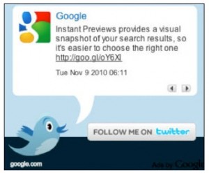 Ejemplo de anuncio de Google con plantillas sociales
